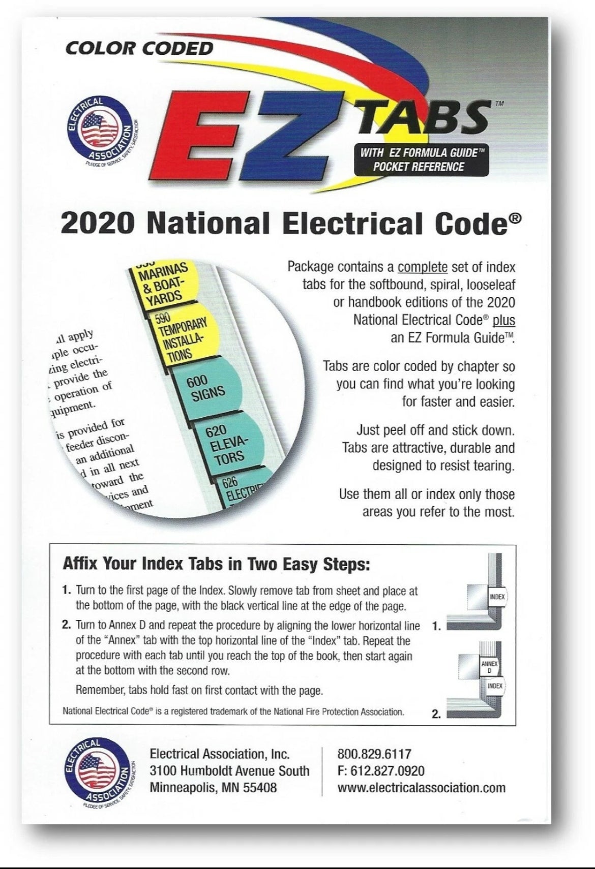 NFPA 70 National Electrical Code (NEC) Spiralbound & EZ Tabs (Color Coded) 2020