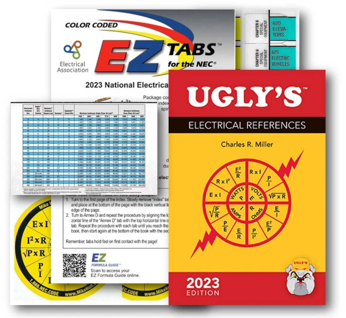 2023 Ugly’s Electrical References, EZ Tabs, Wire Chart & Ohm's Stickers
