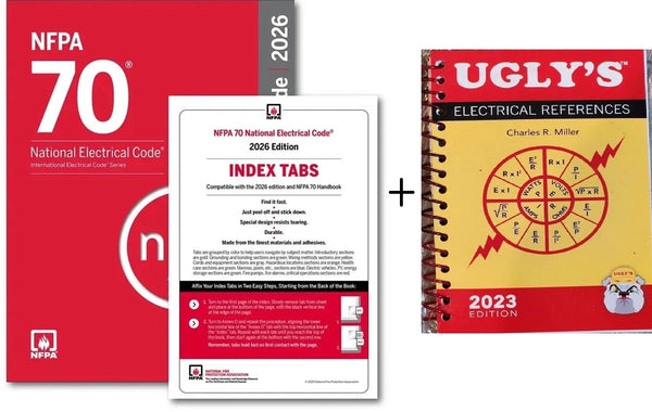 NFPA 70, National Electrical Code (NEC) 2026 + index tab + ugly electrical 2023